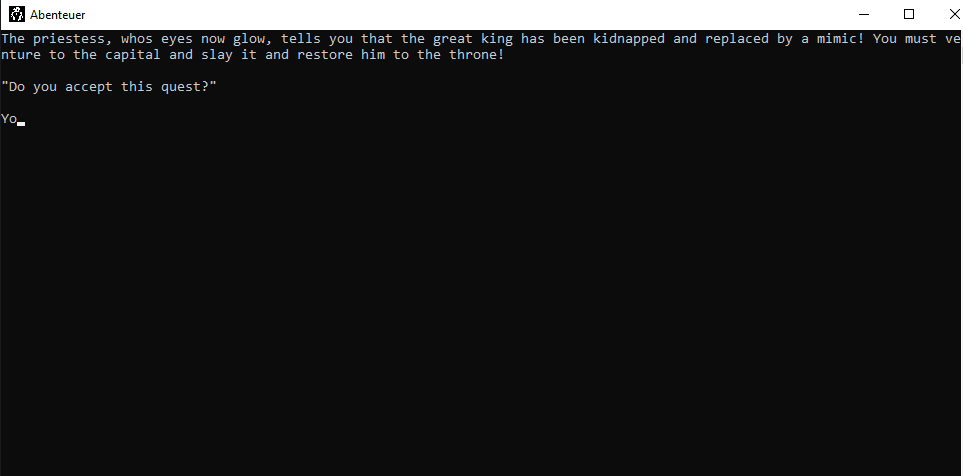 A text based fantasy adventure!