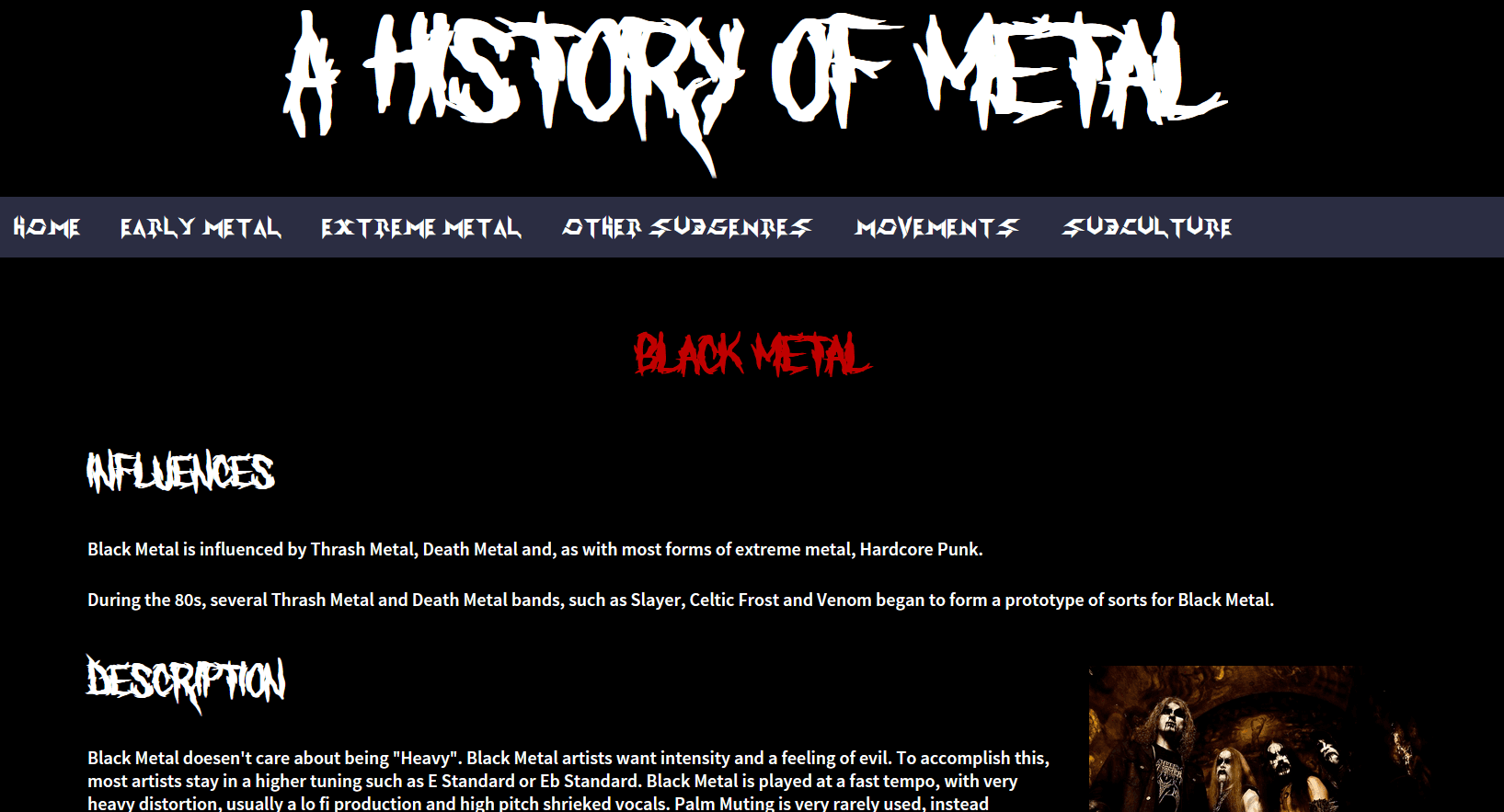 A website full of information about Metal music!